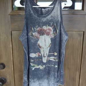 Cow skull tank top